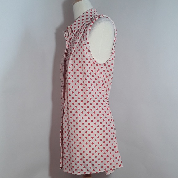 XXI cream short sleeve blouse with red polka dots - Picture 3 of 7